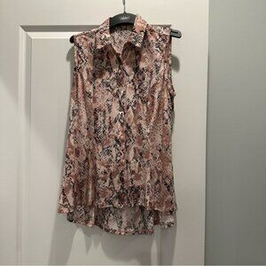 Knapp Studio Pink and Black Snake Print Blouse